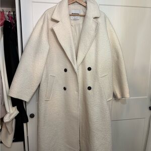Bershka Women's Off-White Pea Coat
